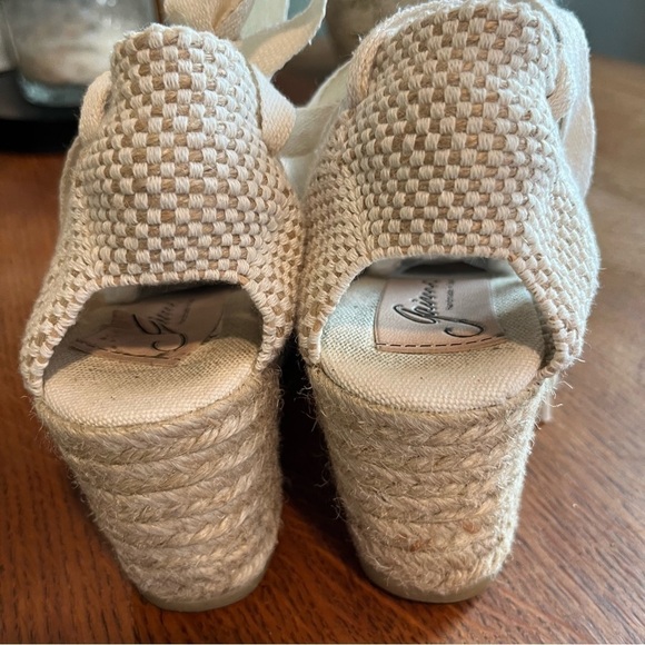 gaimo Ecru Wedge Lace Up Ivory Espadrilles 37 - Picture 5 of 13